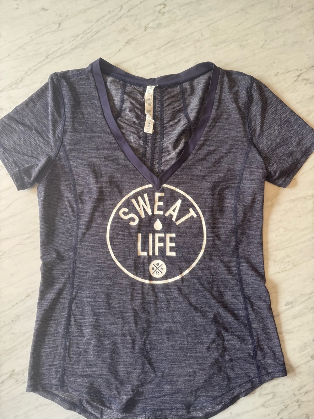 lululemon athletica Navy 'Sweat Life' V-Neck Performance Tee
